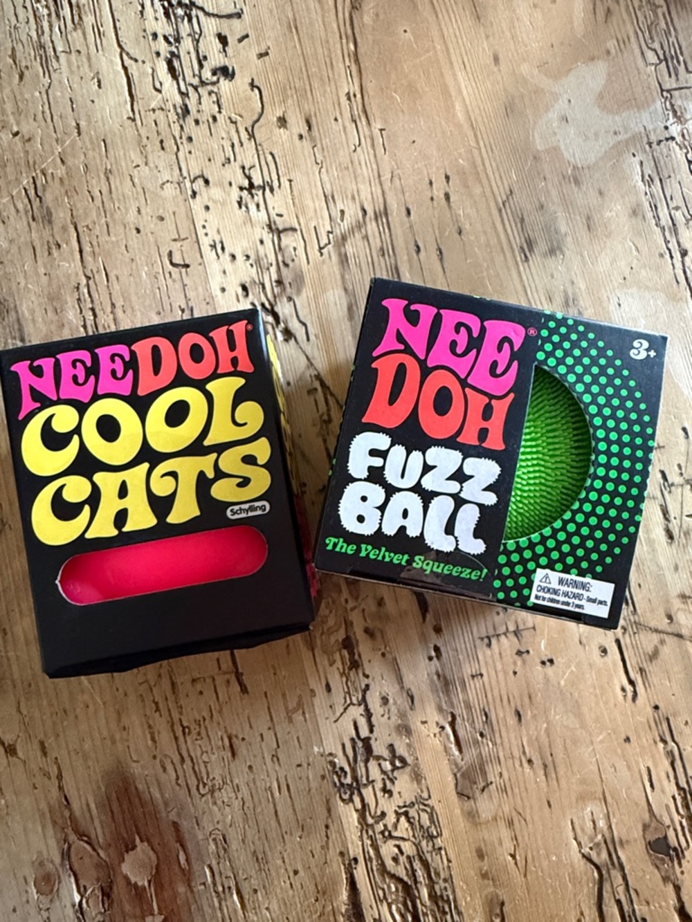 Needoh Cool Cats & Fuzz Ball-Pink and Green!!